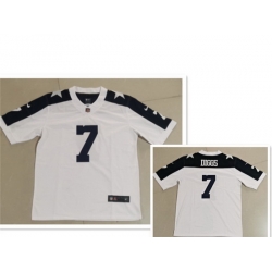 Men Dallas Cowboys 7 Trevon Diggs White Thanksgiving Vapor Untouchable Stitched NFL Nike Limited Jersey