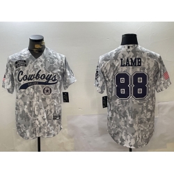 Men Dallas Cowboys 88 CeeDee Lamb 2024 Arctic Camo Salute To Service Stitched Baseball Jersey 6