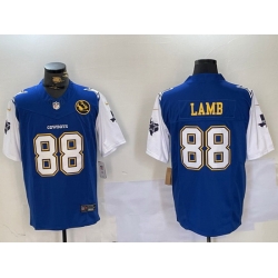 Men Dallas Cowboys 88 CeeDee Lamb 2024 F U S E Navy Gold With Texas 26 John Madden Patch Stitched Football Jersey