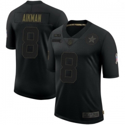 Men Dallas Cowboys Troy Aikman Black Limited 2020 Salute To Service Jersey