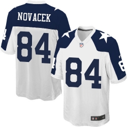 Men Nike Cowboys #84 Jay Novacek White Throwback Alternate NFL Game Jersey