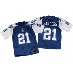 Men Nike Deion Sanders Dallas Cowboys Elite Navy White Throwback Jersey