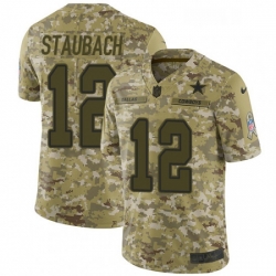 Mens Nike Dallas Cowboys 12 Roger Staubach Limited Camo 2018 Salute to Service NFL Jersey