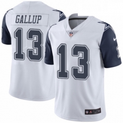 Mens Nike Dallas Cowboys 13 Michael Gallup Limited White Rush Vapor Untouchable NFL Jersey