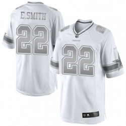 Mens Nike Dallas Cowboys 22 Emmitt Smith Limited White Platinum NFL Jersey