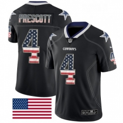 Mens Nike Dallas Cowboys 4 Dak Prescott Limited Black Rush USA Flag NFL Jersey