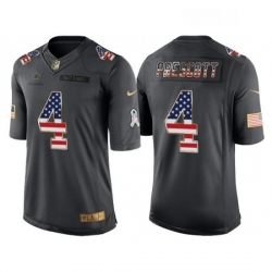 Mens Nike Dallas Cowboys 4 Dak Prescott Limited Black USA Flag Salute To Service NFL Jersey