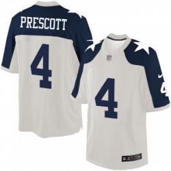 Mens Nike Dallas Cowboys 4 Dak Prescott Limited White Throwback Alternate NFL Jersey