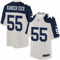 Mens Nike Dallas Cowboys 55 Leighton Vander Esch Limited White Throwback Alternate NFL Jersey