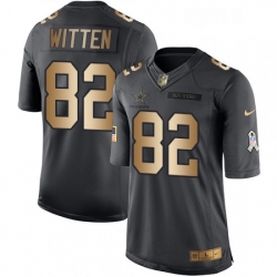 Mens Nike Dallas Cowboys 82 Jason Witten Limited BlackGold Salute to Service NFL Jersey