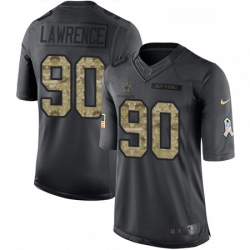 Mens Nike Dallas Cowboys 90 Demarcus Lawrence Limited Black 2016 Salute to Service NFL Jersey