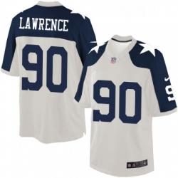 Mens Nike Dallas Cowboys 90 Demarcus Lawrence Limited White Throwback Alternate NFL Jersey