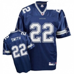 Mens Reebok Dallas Cowboys 22 Emmitt Smith Authentic Navy Blue Team Color Throwback NFL Jersey