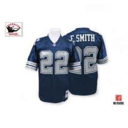 Mitchell and Ness Dallas Cowboys 22 Emmitt Smith Authentic Navy Blue Throwback NFL Jersey