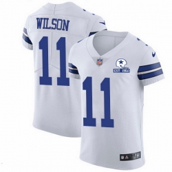 Nike Cowboys 11 Cedrick Wilson White Men Stitched With Established In 1960 Patch NFL New Elite Jersey