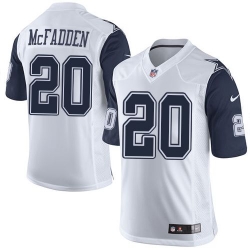 Nike Cowboys #20 Darren McFadden White Mens Stitched NFL Limited Rush Jerseys