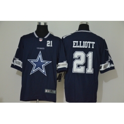 Nike Cowboys 21 Ezekiel Elliott Navy Team Big Logo Number Vapor Untouchable Limited Jersey