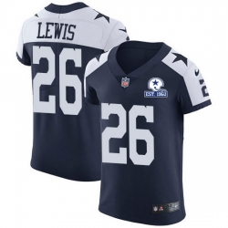 Nike Cowboys 26 Jourdan Lewis Navy Blue Thanksgiving Men Stitched With Established In 1960 Patch NFL Vapor Untouchable Throwback Elite Jersey