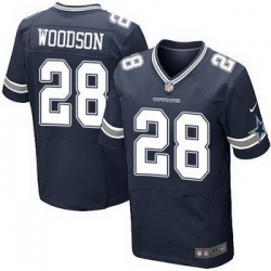 Nike Cowboys 28 Darren Woodson Navy Blue Team Color Mens Stitched NFL Elite Jersey