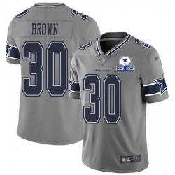 Nike Cowboys 30 Anthony Brown Gray Men Stitched With Established In 1960 Patch NFL Limited Inverted Legend Jersey