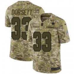 Nike Cowboys #33 Tony Dorsett Camo Mens Stitched NFL Limited 2018 Salute To Service Jersey