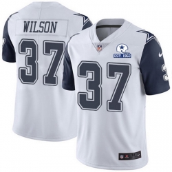 Nike Cowboys 37 Donovan Wilson White Men Stitched With Established In 1960 Patch NFL Limited Rush Jersey