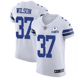 Nike Cowboys 37 Donovan Wilson White Men Stitched With Established In 1960 Patch NFL New Elite Jersey