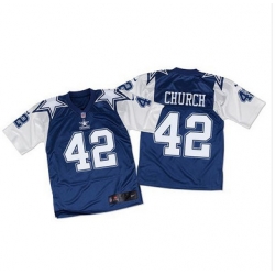 Nike Cowboys #42 Barry Church Navy BlueWhite Throwback Mens Stitched NFL Elite Jersey