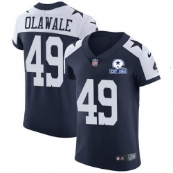 Nike Cowboys 49 Jamize Olawale Navy Blue Thanksgiving Men Stitched With Established In 1960 Patch NFL Vapor Untouchable Throwback Elite Jersey