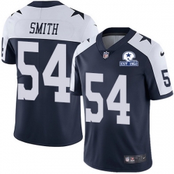 Nike Cowboys 54 Jaylon Smith Navy Blue Thanksgiving Men Stitched With Established In 1960 Patch NFL Vapor Untouchable Limited Throwback Jersey