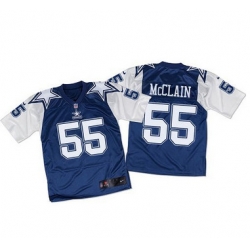 Nike Cowboys #55 Rolando McClain Navy BlueWhite Throwback Mens Stitched NFL Elite Jersey