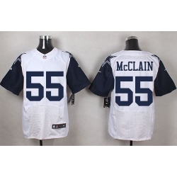 Nike Cowboys #55 Rolando McClain White Mens Stitched NFL Elite Rush Jerseys