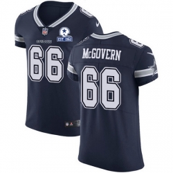 Nike Cowboys 66 Connor McGovern Navy Blue Team Color Men Stitched With Established In 1960 Patch NFL Vapor Untouchable Elite Jersey