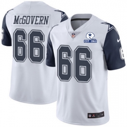 Nike Cowboys 66 Connor McGovern White Men Stitched With Established In 1960 Patch NFL Limited Rush Jersey