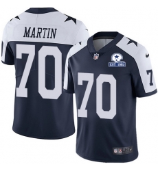 Nike Cowboys 70 Zack Martin Navy Blue Thanksgiving Men Stitched With Established In 1960 Patch NFL Vapor Untouchable Limited Throwback Jersey