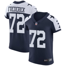 Nike Cowboys #72 Travis Frederick Navy Blue Thanksgiving Mens Stitched NFL Vapor Untouchable Throwback Elite Jersey