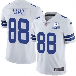 Nike Cowboys 88 CeeDee Lamb White Men Stitched With Established In 1960 Patch NFL Vapor Untouchable Limited Jersey