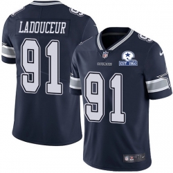 Nike Cowboys 91 L P  Ladouceur Navy Blue Team Color Men Stitched With Established In 1960 Patch NFL Vapor Untouchable Limited Jersey