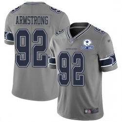 Nike Cowboys 92 Dorance Armstrong Gray Men Stitched With Established In 1960 Patch NFL Limited Inverted Legend Jersey