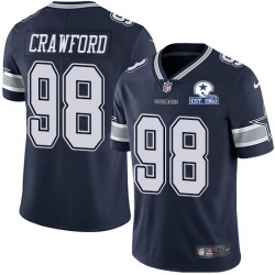 Nike Cowboys 98 Tyrone Crawford Navy Blue Team Color Men Stitched With Established In 1960 Patch NFL Vapor Untouchable Limited Jersey