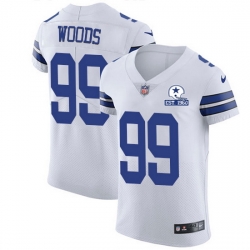 Nike Cowboys 99 Antwaun Woods White Men Stitched With Established In 1960 Patch NFL New Elite Jersey