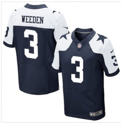 Nike Dallas Cowboys #3 Brandon Weeden Navy Blue Thanksgiving Throwback Mens Stitched NFL Elite Jersey