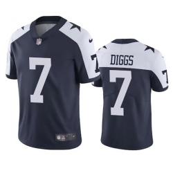 Nike Dallas Cowboys 7 Diggs Navy Blue Thanksgiving Men Stitched NFL Vapor Untouchable Limited Throwback Jersey