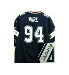 Nike Dallas Cowboys 94 DeMarcus Ware Blue Elite Signed NFL Jersey