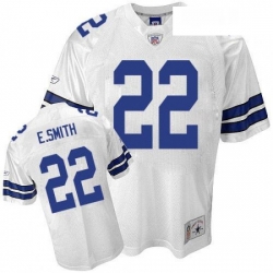 Reebok Dallas Cowboys 22 Emmitt Smith Premier EQT White Legend Throwback NFL Jersey