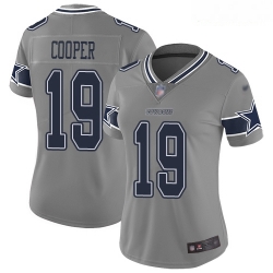 Cowboys #19 Amari Cooper Gray Women Stitched Football Limited Inverted Legend Jersey