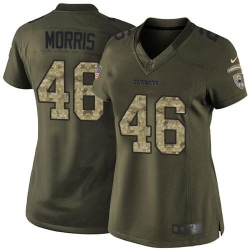 Nike Cowboys #46 Alfred Morris Green Womens Stitched NFL Limited Salute to Service Jers