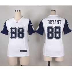 Nike Cowboys 88 Dez Bryant White Womens Stitched NFL Elite Rush Jersey