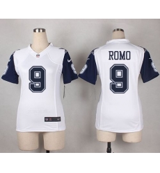 Nike Cowboys #9 Tony Romo White Womens Stitched NFL Elite Rush Jersey