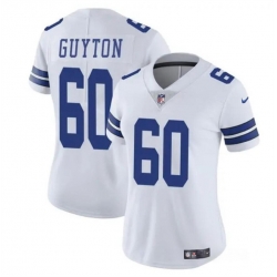 Women Dallas Cowboys 60 Tyler Guyton White 2024 Draft Vapor Limited Stitched Football Jersey